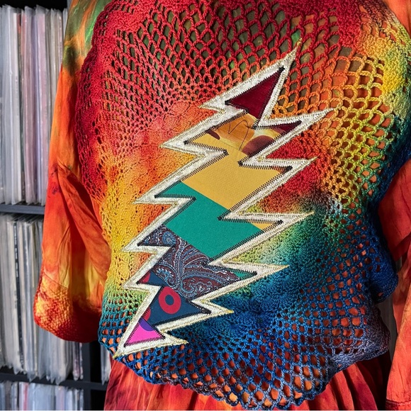 Vintage silk ice dyed mandala patchwork bolt grateful company dead sphere 🌈♻️🪩 - Picture 11 of 16